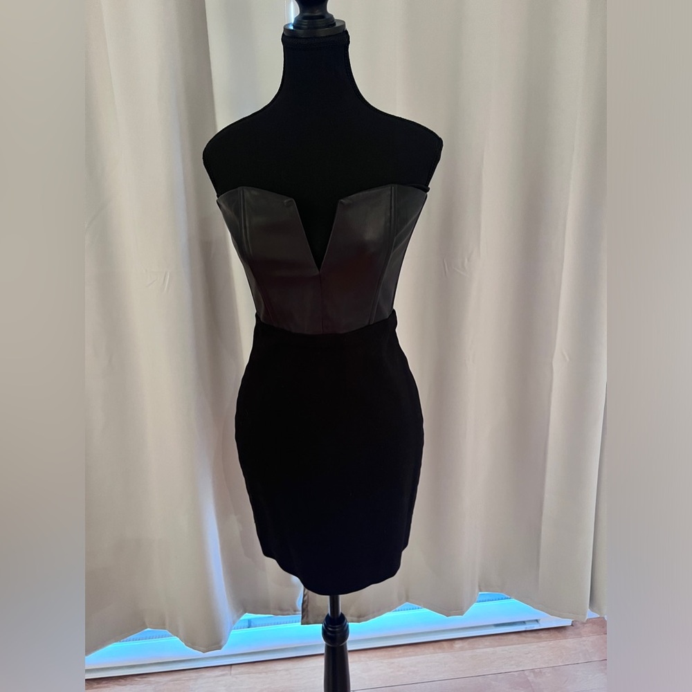 Black lambskin dress in size 4